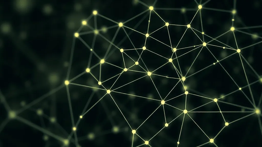 Abstract high-tech visualization of neural network connectio